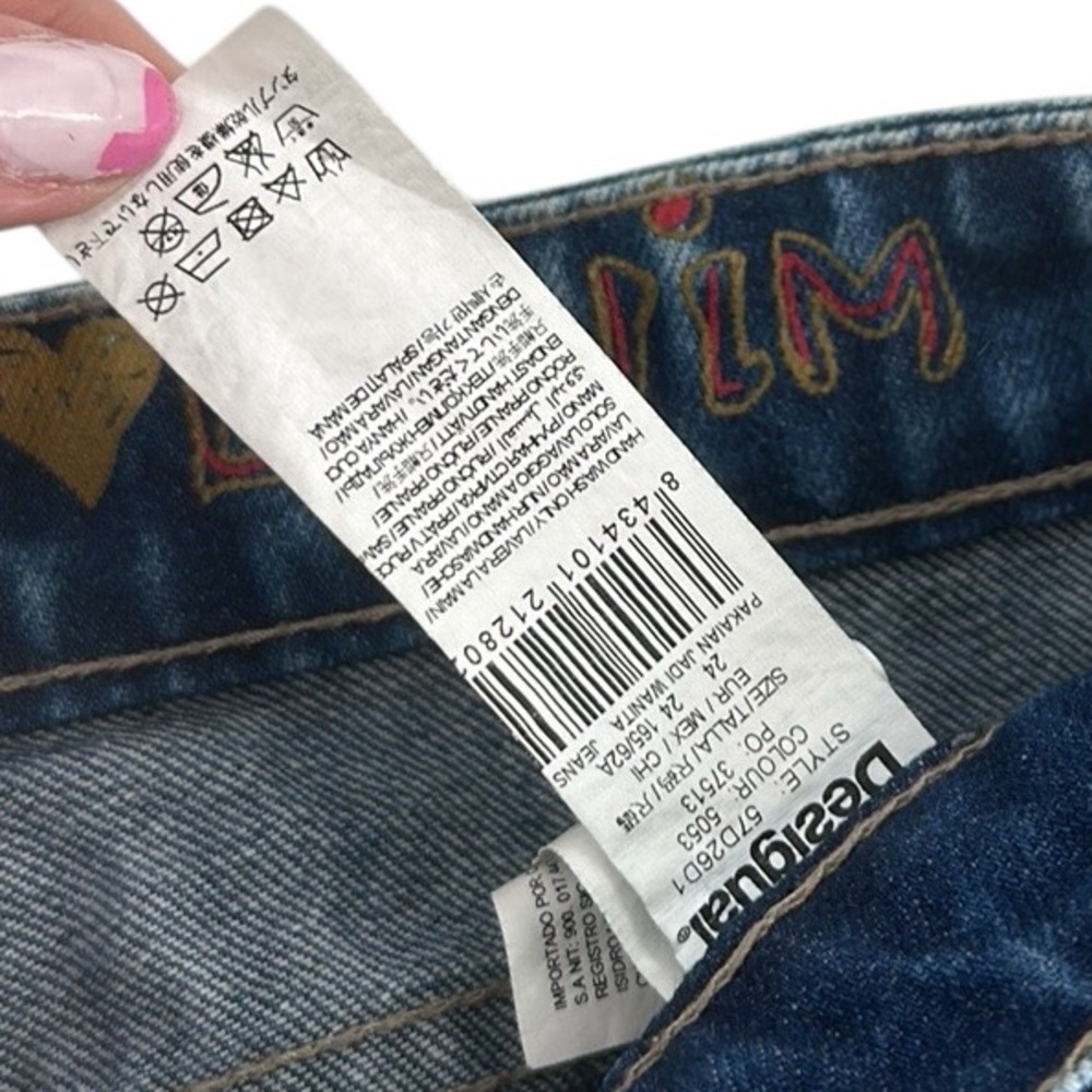 Desigual Multicolor Patchwork Denim Distressed Sk… - image 7